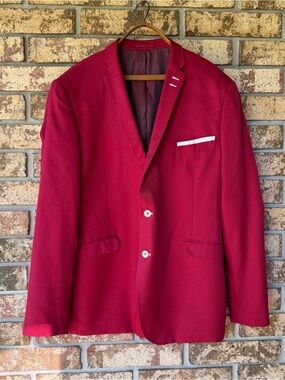 Emmanuel Menswear Suit Jacket Size 42 Regular Royal Red Excellent Condition!